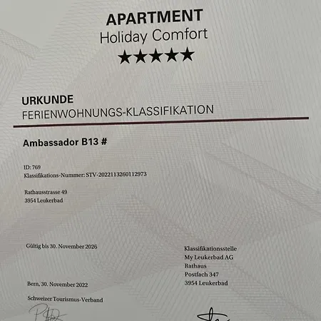 Residenz Ambassador B13 Mit Wellness-fitness Apartamento Leukerbad